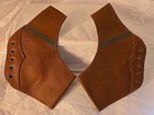 Vtg Antique Mens Shoes Gaiters Brown Leather Spats Boot Cover Fashion Accessory 