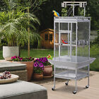 61  Large Bird Cage Playtop Parrot Cage Cockatiel Cockatoo W rolling Stand White