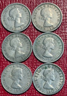 Very Nice Lot 6 Great Britain Sixpence Coin-1955 1957 1958 1959 1965 1967-mar330