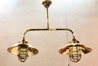 Brass Nautical Double Pendant Ceiling Light Marine Hanging Fixture Industrial La