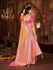 Cotton Banarasi Silk Saree For Women With Unstitched Blouse Piece