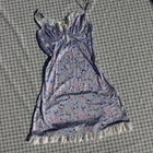 Foral And Silk Purple Slip With White Trimming