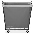 Commercial Heavy Duty X-large Rolling Canvas Bin Laundry Hamper On Wheels  Gray