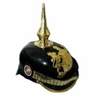 Black Leather Prussian Helmet German Pickelhaube Long Spiked Helmet Wwi 