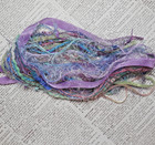 Fiber Yarn Sample Pack  mermaid  12 Yds Craft Embellishments Slow Stitch Weaving