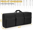 61 Key Keyboard Case Keyboard Gig Bag Case With Adjustable Straps And 6-pocke   