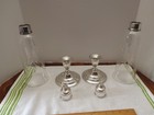 2 International Lord Saybrook Sterling Silver Hurricane Candle Holders Nice 15 5
