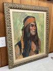 Sergei Bongart Oil Canvas Joe Native American Indian Portrait Original Art 1976