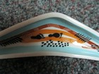 Studio Anna Boomerang Shape Dish Blue   Brown With Aboriginal Design Australia