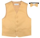 Boy s Dress Vest   Bow Tie Solid Gold Color Boys Bowtie Set For Suit Or Tuxedo