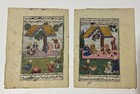 Antique Persian Hand Painted Manuscript Leaves Arabic Script Miniatures