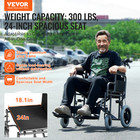 Vevor Wheelchair Steel Transport Chair Foldable Wheelchair 24-in W Seat 300lbs