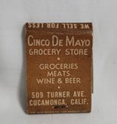 Vintage Matchbook Cover Valencia Market Grocery Ontario California Advertising