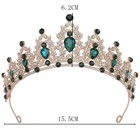 Elegant Crystal Necklace Earrings Tiara Crown Set For Women Wedding Bridal Prom
