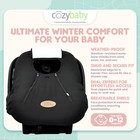 Cozybaby Infant Car Seat Cover W  Dual Zippers  Elastic Edge  Black  used 