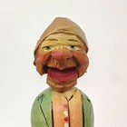 Vtg Hand Carved Painted Wood Mechanical Opens Mouth Cork Bottle Stopper Italy