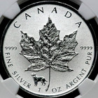2018  5 Canada Silver Maple Leaf Dog Privy - Ngc Pf69 Reverse Proof  Bs2018