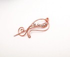 Plain Copper Shawl Pin  Silver Shell Pearls Shawl Fastener Pin  Shawl  cardigan