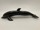 Solid Black Coral Dolphin Figure Bahamas 10  Long 2  Wide Handmade  89 Grams