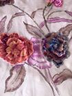 Vintage Antique 1800   s 1900   s Velvet Flower Piano Shawl Long Fringe 69    X 36     