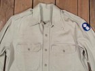 Vintage 1950s Us Army Khaki Twill Utility Shirt Army 11th Corps Dice Patch Sz m