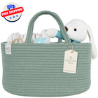 Kiddycare Diaper Caddy Organizer For Baby Nursery Basket With Handle Lid Nursing