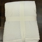 Pottery Barn Honeycomb Waffle Weave Cotton Pillow King Sham Set Of 2   White