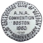 1960 Sterling Silver Token  Ana Convention Boston Ma  Pine Tree Shilling Medal