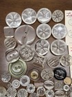 Vintage Lot Of 195 Transparent Lucite Plastic Buttons - 3 8  To 2-1 4   jk1 