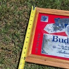 Vintage Budweiser King Of Beers Genuine Bar Mirror Wood Frame 19 5x12 5