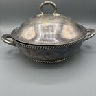 Vintage Is International Silver Soldered 01445 Usn Us Navy Covered Serving Dish