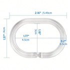 12x Shower Curtain Plastic Hooks Set Rings C Shaped Ring Black White Clear Bath