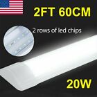 2ft Tube Light Led Fixture Lamp Strip Lights Batten Shop Workbench Garage 20w