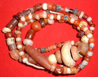 Long Strand 30  Colorful Sahara Neolithic Stone Beads  Ancient African Artifacts