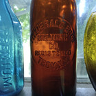 Troy ny Fitzgerald Bros Brewing Co Scarce Amber 1890s Blob Top Beer Bottle