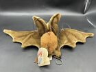 2001 Hansa Stuffed Doll  Bat Brown Hanging Plush Toy New 15 5 