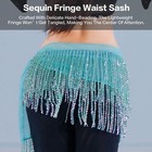 Rhinestone Tassel Dance Hip Scarf  Adjustable Belly Dance Hip Wrap  Sequin Skirt