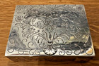Vintage Italian 800 Silver Engraved Compact Beveled Mirror Lipstick Container