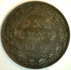 1901 Canada Bronze Cent Coin 1c Canadian Large Cent Almost Uncirculated Victoria