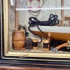 Vintage Sail Boat Sailing Marine Diorama In Wood Case Circa 1980 Hanging 11x14   
