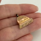 Antique Victorian 14k Gold Filled Guilloche Floral Etched Engraved Charm Pendant