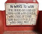 Vintage 1950s Carnival Block Toss Game - 16 Ways To Win - Folk Art Vintage