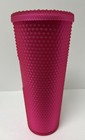 Starbucks 24oz Venti Tumbler Cup Studded Hot Pink Soft Touch Spikes