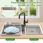 Expandable Dish Drying Rack Up To 23 6   Extra Large Over The Sink Dish Drain   