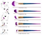 12 Pcs Makeup Brushes Set case Unicorn Foundation Eyebrow Eyeshadow Powder Brush