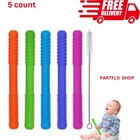 Hollow Teething Tubes Toys For Babies Girls Boys  5 Pack Silicone Baby Teether T