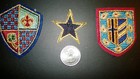 Vintage Set Of 3 Royal  Heraldic  Crest Family  Coat Of Arms  Etc  Patches