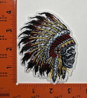 Indian Chief Skull Patch     Skeleton Native American Iron-on Sew-on Punk Biker Ap