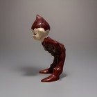 Vintage 1950s Maroon Burgundy Gilner Pottery Pixie Elf 3 75    Figurine