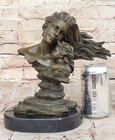 Art Deco Hand Made Mother And Child Genuine Bronze Sculpture Home Decor Sale Nr